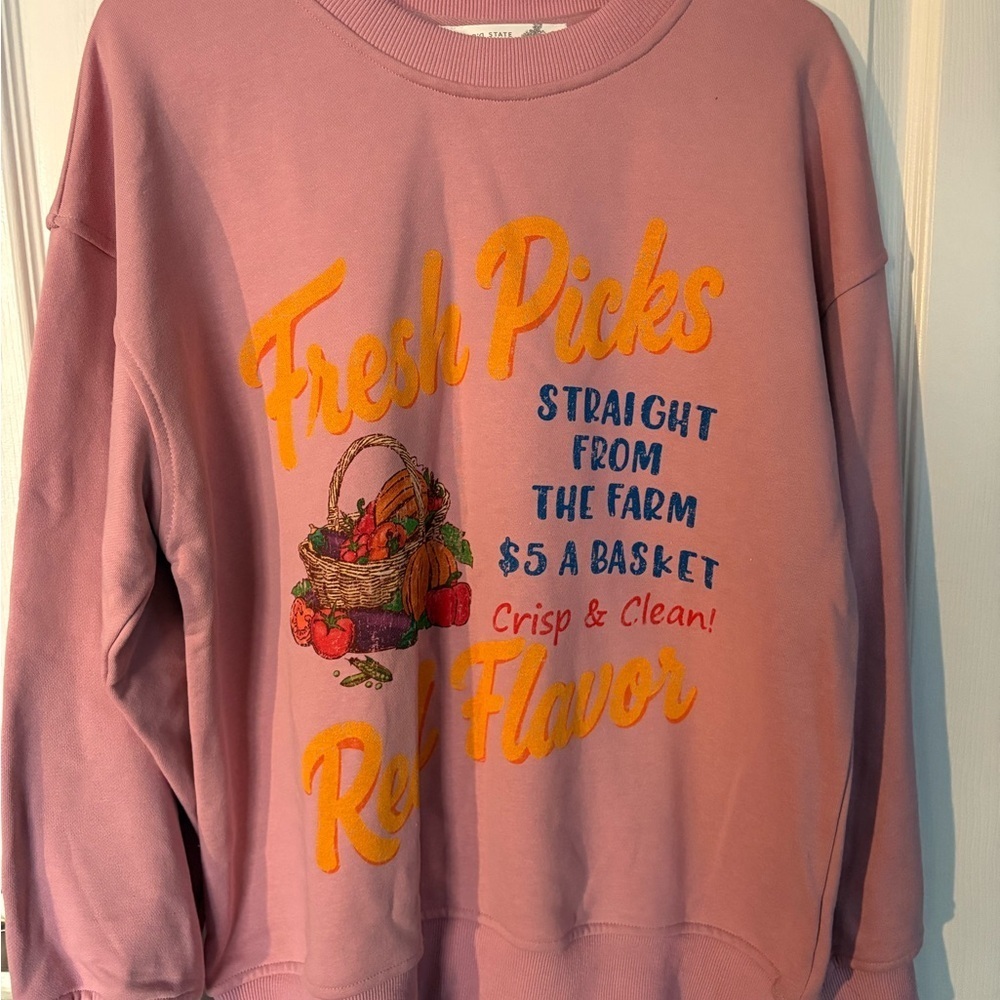Altar'd State Pink Fresh Picks Crewneck - Picture 3 of 5